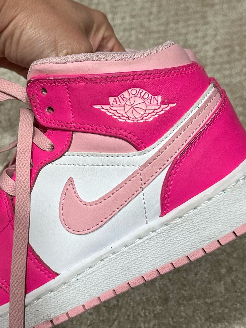 Nike Air Jordan 1 Mid White Fierce Pink - Picture 16 of 16